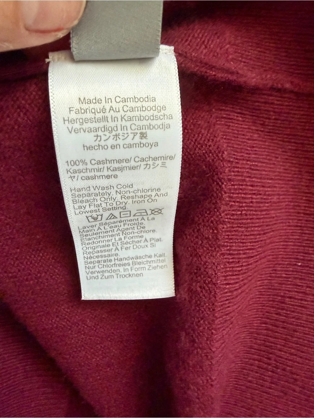 J.Crew 100% Cashmere Crewneck Sweater Burgundy Wine Classic Fit Medium-Repair
